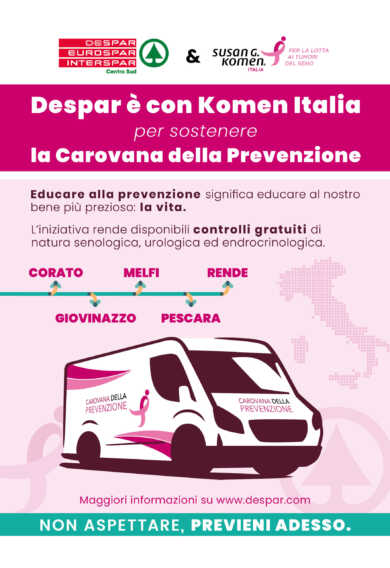 Galleria foto 'Torna in Puglia la Carovana della prevenzione di Komen Italia: il 4 e 5 ottobre a Corato e Giovinazzo' - foto 1