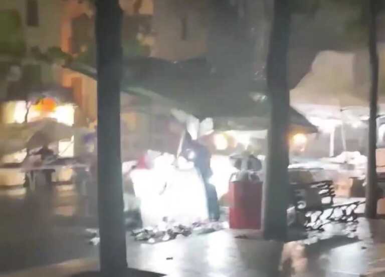 Il maltempo rovina la festa patronale a Modugno: vento e grandine spazzano via le bancarelle – VIDEO