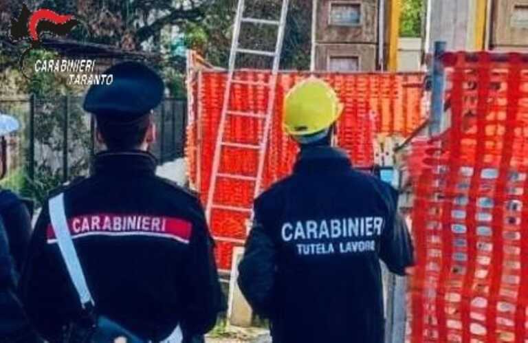 Controlli nei cantieri del Tarantino: solo 4 regolari su 11 ispezionati, 5 persone denunciate