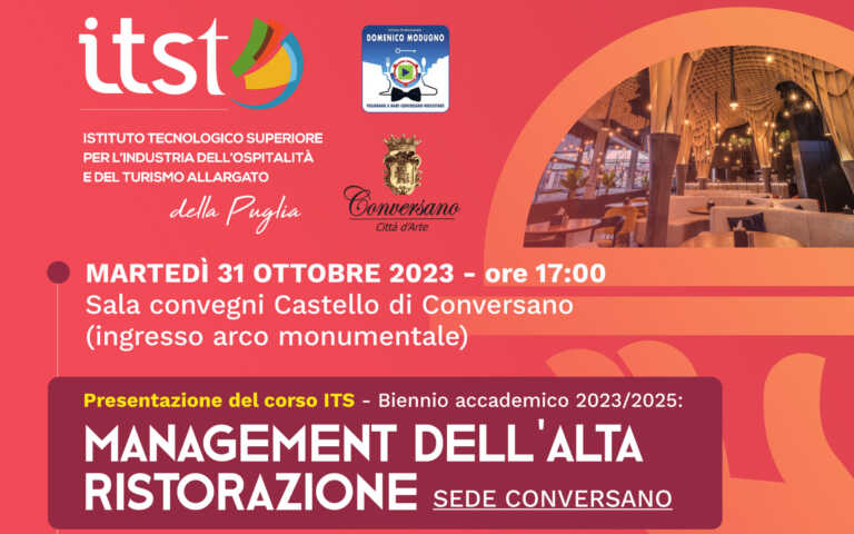 Conversano, via al nuovo corso Its in management dell’alta ristorazione