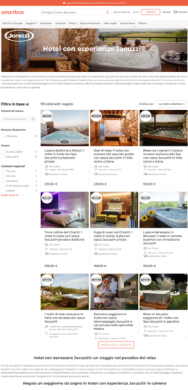 Jacuzzi® e Smartbox insieme per promuovere il wellness-hospitality