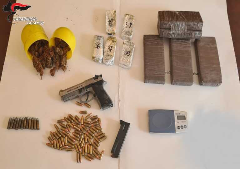 Taranto, il Tamburi al setaccio: sequestrate armi e droga, due arresti