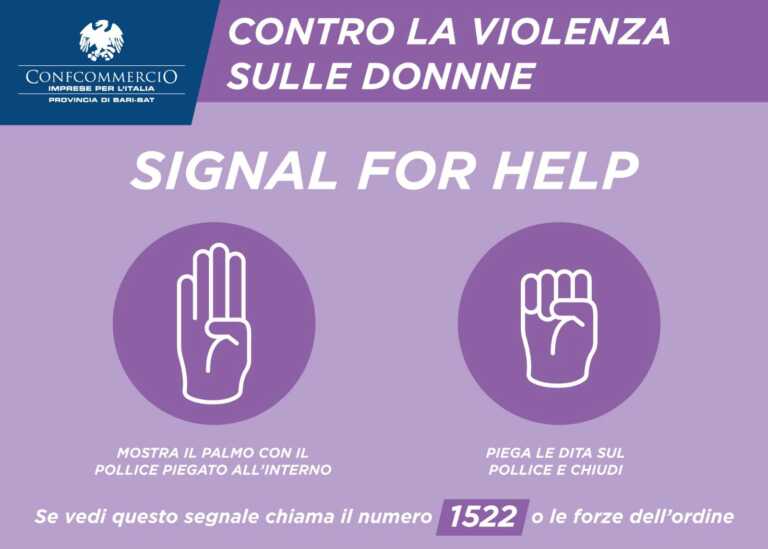 Nei negozi del Barese e della Bat il segnale di aiuto per combattere la violenza sulle donne