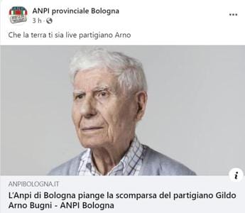Galleria foto 'Gildo Bugni, morto a 96 anni il partigiano Arno' - foto 1