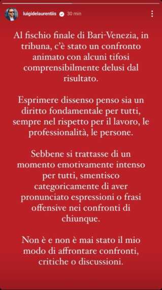 Galleria foto 'Le polemiche dopo Bari-Venezia, De Laurentiis: «C’è stato un confronto ma non ho offeso nessuno»' - foto 1