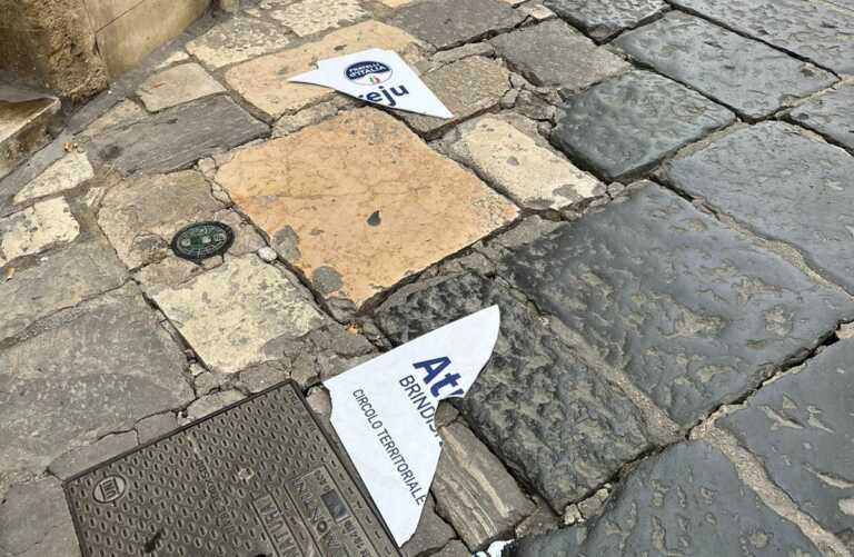 Brindisi, Atreju di nuovo nel mirino: distrutta l’insegna di Fratelli d’Italia