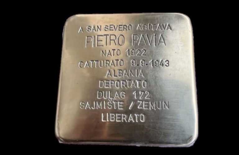 Giornata della Memoria: a San Severo una pietra d’inciampo per Pietro Pavia, carabiniere deportato