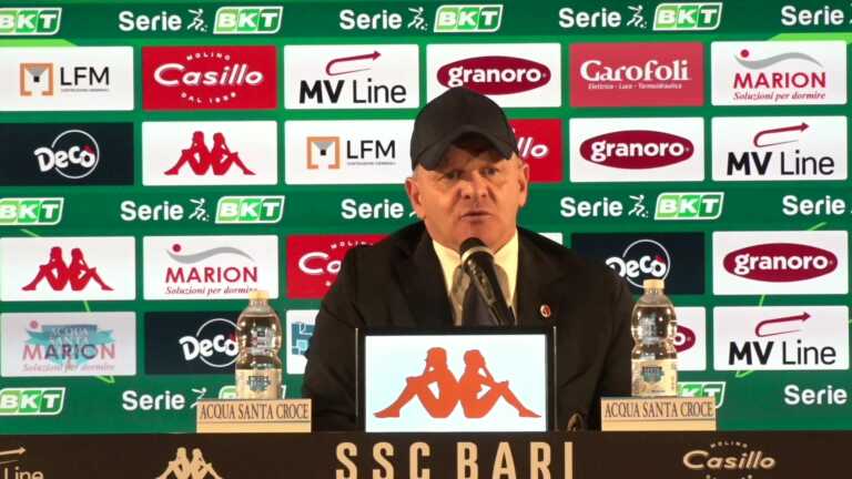 Bari, testa al Catanzaro. Iachini: «Dobbiamo crescere in fretta. Servono più personalità e coraggio»