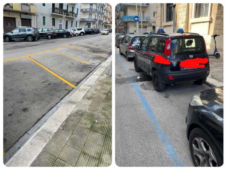 Bari, polemiche per i parcheggi in via Dalmazia: «Gli stalli per i carabinieri tolgono posti ai residenti»