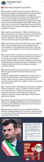 Galleria foto 'Decaro, polemica anche a Terlizzi. Fratelli d’Italia al Pd: «Siamo orgogliosamente squadristi»' - foto 1