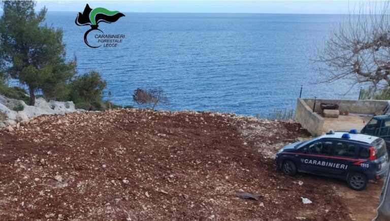 Scoperto un cantiere abusivo nei pressi di Torre Palane a Tricase: una denuncia