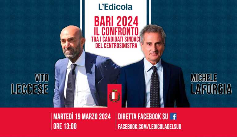 Comunali a Bari, nella redazione de “L’Edicola” il confronto tra Leccese e Laforgia