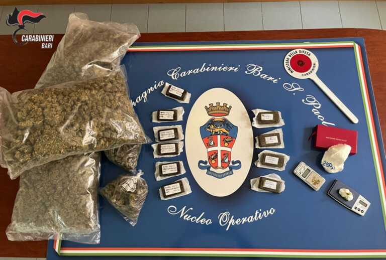 Oltre 4 chili di droga in un box del quartiere San Paolo a Bari: arrestato un 24enne