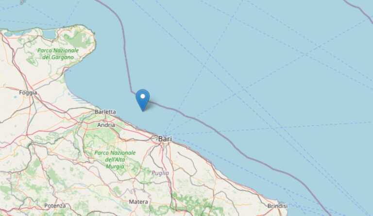 Terremoto al largo della costa pugliese: scossa di magnitudo 2.1 tra Bari e Barletta