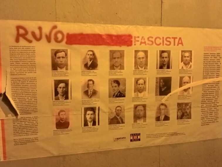 Ruvo, vandalizzato il cartellone sulla Resistenza: «Atto vile che ricorda quanto sia importante dirsi antifascisti»