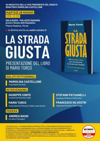 Galleria foto '“La strada giusta”: il vice presidente del Movimento 5 stelle, Mario Turco, presenta il suo libro al Senato' - foto 1