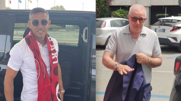 Bari, i primi scatti in biancorosso di mister Longo e del ds Magalini – FOTO