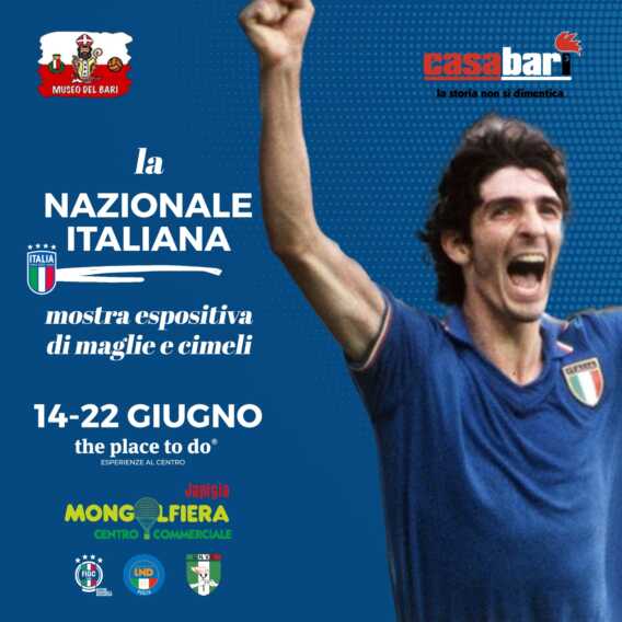 Bari, le maglie della Nazionale italiana in esposizione alla Mongolfiera di Japigia