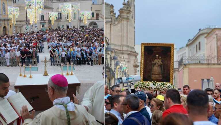 La festa della Bruna “inonda” Matera, in piazza 15mila tra turisti e fedeli