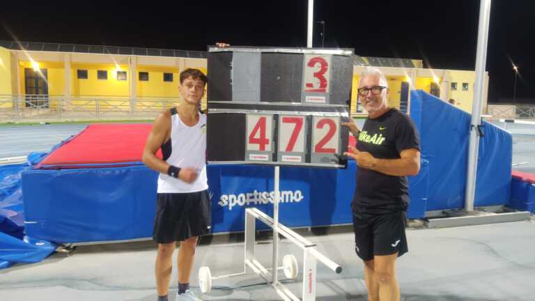 Salto con l’asta, il tranese Gabriele Belardi centra il record del mondo Under 16