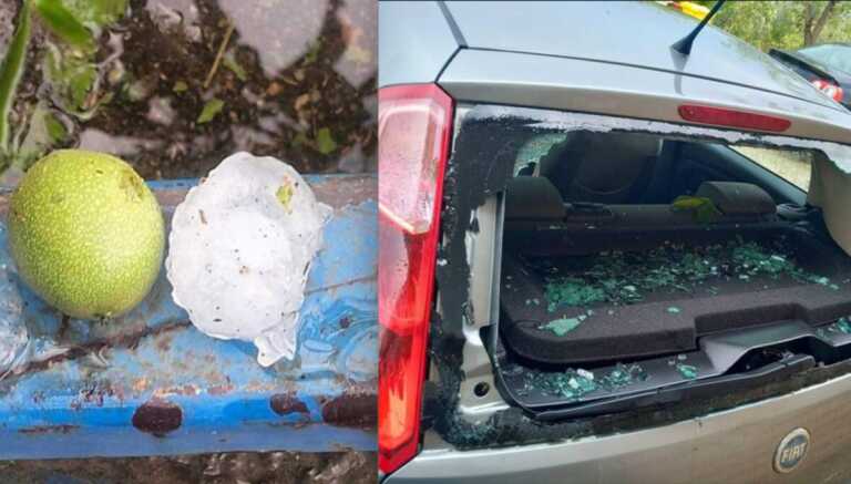Terribile grandinata a Policoro, chicchi di ghiaccio grandi come noci: danni nelle campagne e alle auto