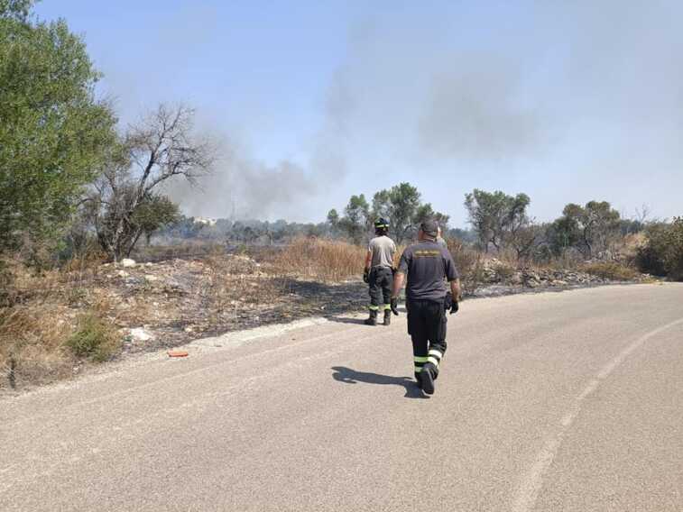 Bitritto in fiamme, rogo di vaste dimensioni in zona Parco Vecchio – VIDEO