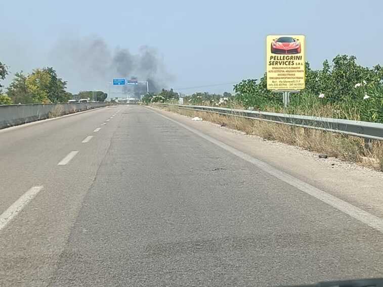 Bitritto in fiamme, rogo di vaste dimensioni in zona Parco Vecchio – VIDEO