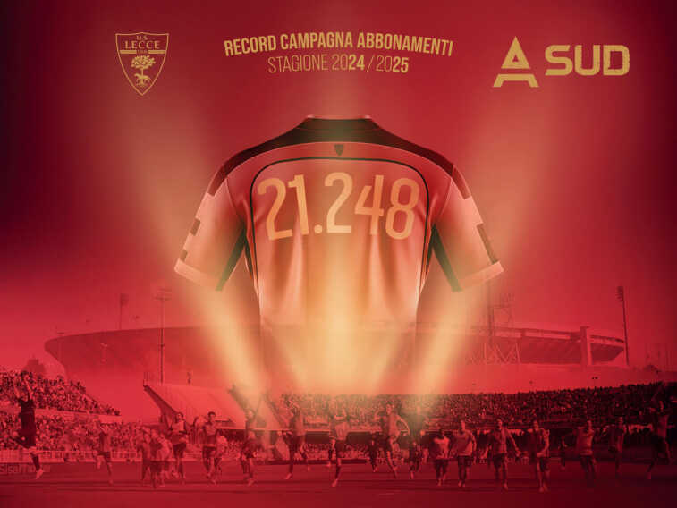 Lecce, la campagna abbonamenti “A Sud” nella storia: superato il record dell’anno scorso