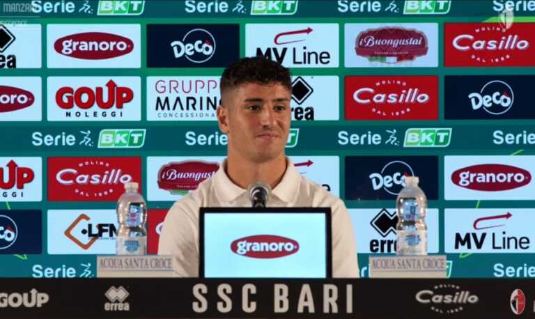 Bari, l’ex di turno Manzari: «Voglio dimostrare le mie potenzialità. Siamo all’altezza del Sassuolo» – VIDEO