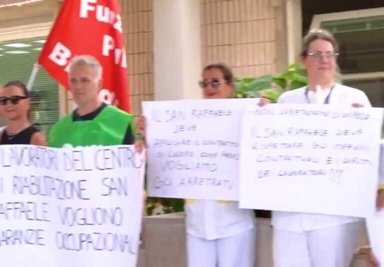 Centro riabilitazione a Ceglie, sit-in dei lavoratori. Amati: «Tornerà alla sanità pubblica» – VIDEO