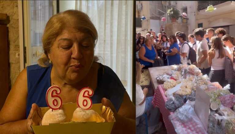 Bari, Nunzia festeggia i suoi 66 anni: gli auguri dei fan nella via delle orecchiette – VIDEO