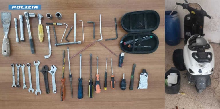 Galatina, sorpreso a “cannibalizzare” uno scooter rubato: arrestato un 41enne