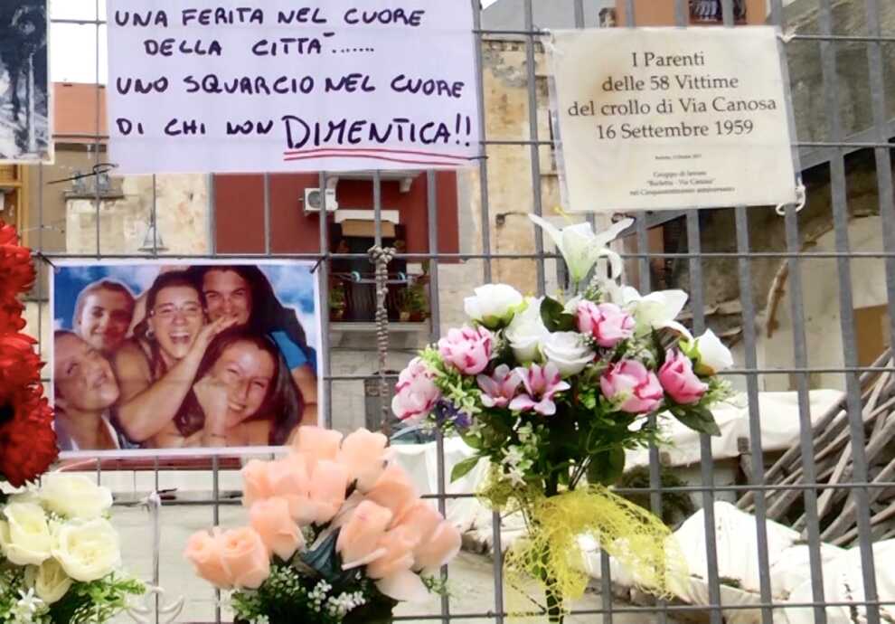 Barletta, il ricordo delle vittime del crollo di via Roma: «Una ferita sempre aperta»