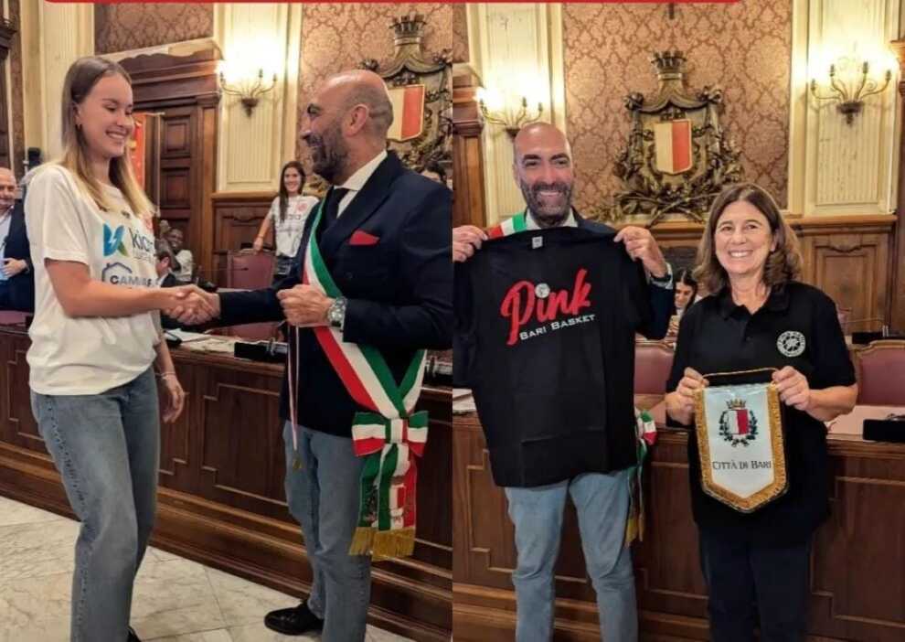 Bari, la squadra di pallacanestro Pink Sport Time presentata a Palazzo di Città – FOTO