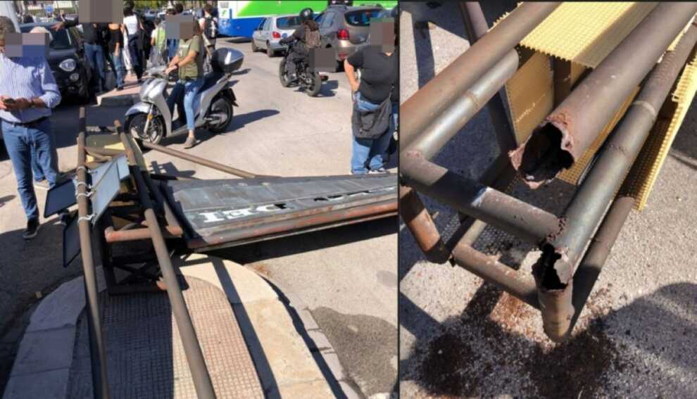 Tragedia sfiorata a Bari, crollato l’arrugginito traliccio dell’ospedale Mater Dei – FOTO