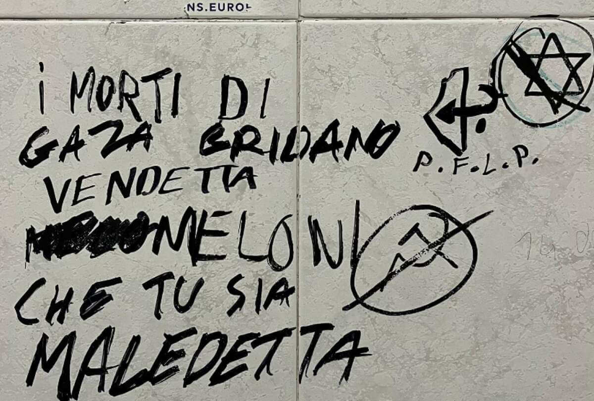 Gaza, scritta contro Meloni sui muri dell’Uniba: la denuncia di Fratelli d’Italia: «È vergognoso»