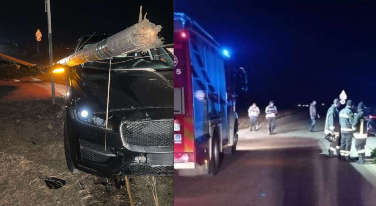 Brindisi, incidente fra due auto sull’Sp 43: tranciato anche un palo della Telecom