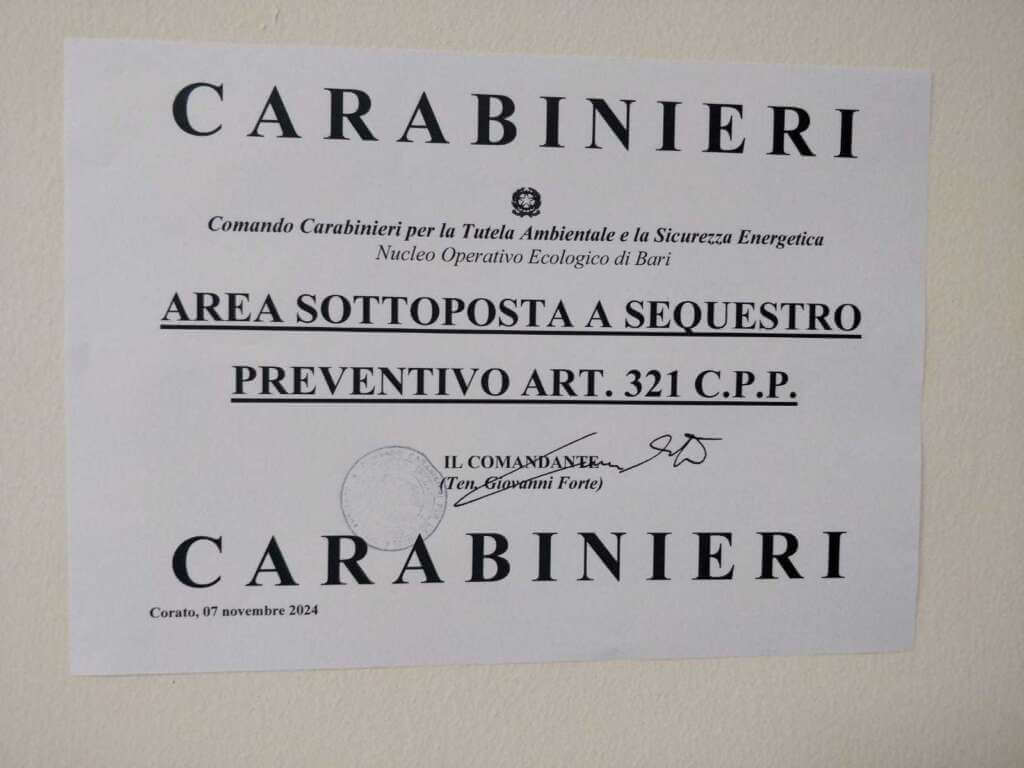 Galleria foto 'Violazioni ambientali in un’azienda per il trattamento di pneumatici fuori uso: sequestrato un capannone a Corato' - foto 1