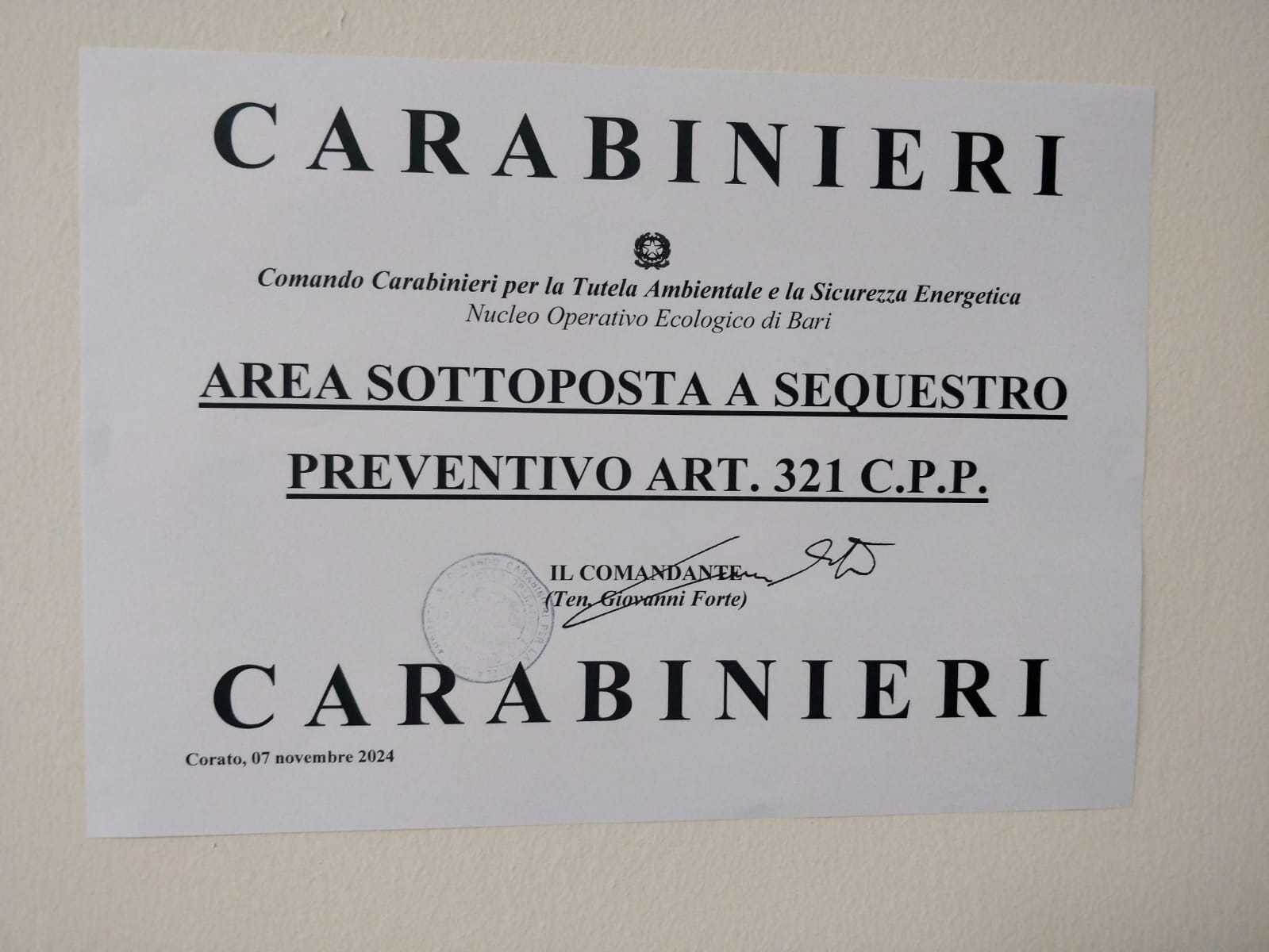 Violazioni ambientali in un’azienda per il trattamento di pneumatici fuori uso: sequestrato un capannone a Corato Violazioni ambientali in un’azienda per il trattamento di pneumatici fuori uso: sequestrato un capannone a Corato