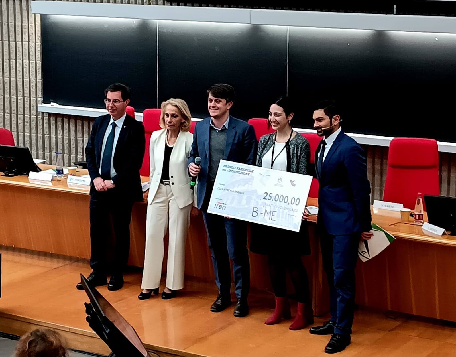 Premio nazionale Innovazione, il team pugliese “B-me” vince la categoria “Cleantech&Energy”