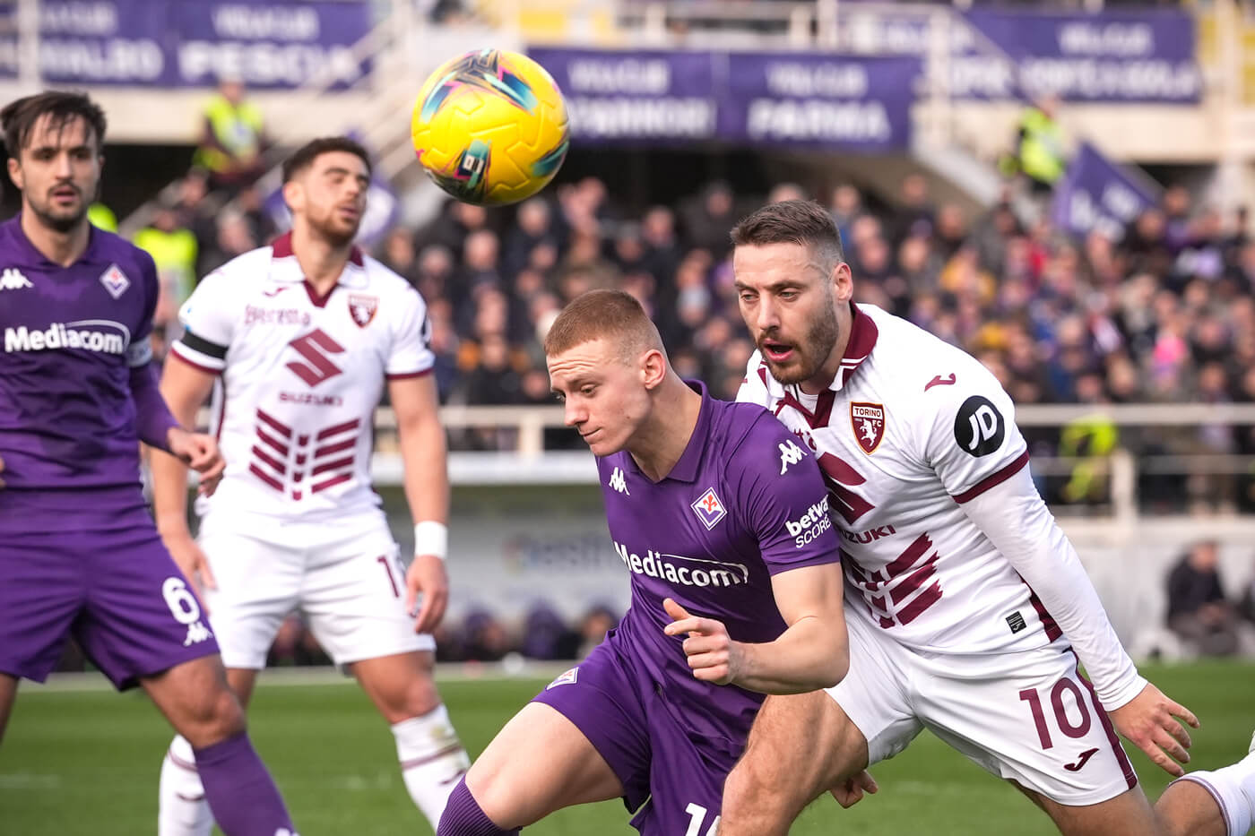 Serie A, il Torino in 10 riprende la Fiorentina: al “Franchi” finisce 1-1
