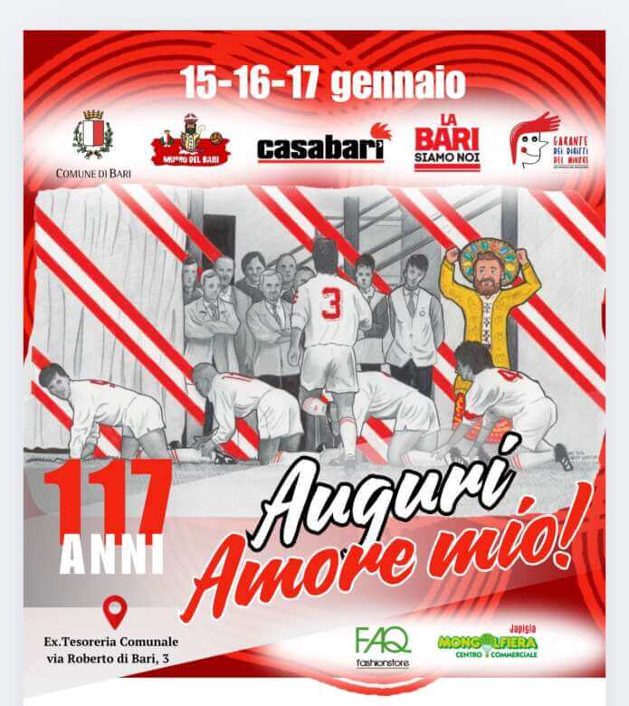 Bari, i biancorossi spengono 117 candeline: dal 15 al 17 gennaio tante sorprese e vecchie glorie