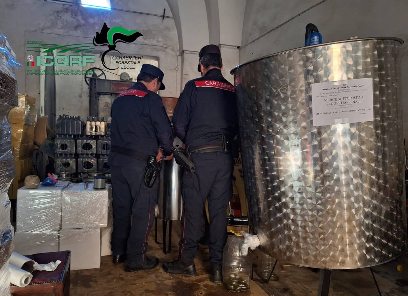 Campi Salentina, sequestrati 2.200 litri di olio extravergine contraffatto: 2 denunce Campi Salentina, sequestrati 2.200 litri di olio extravergine contraffatto: 2 denunce