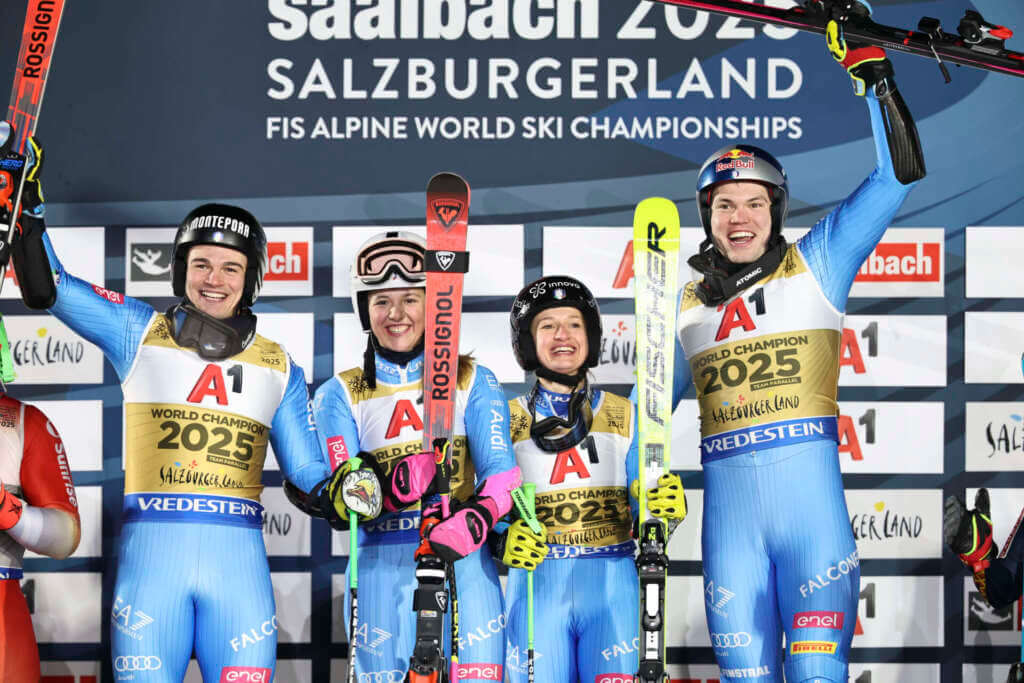 Galleria foto 'Italia d’oro ai Mondiali di sci alpino: prima storica vittoria per gli azzurri nel team event – VIDEO' - foto 1