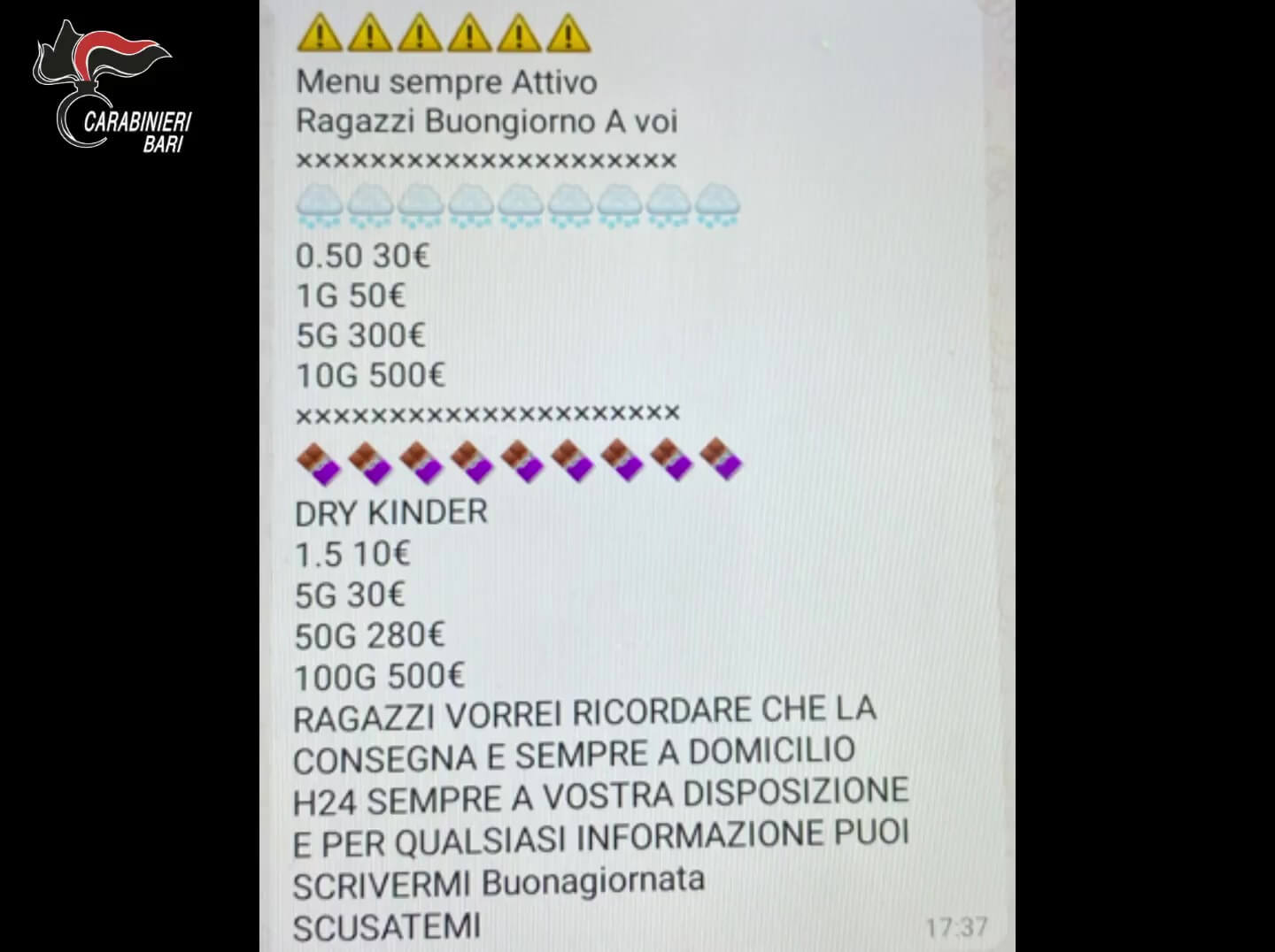 Su internet il “menù” della droga con tanto di prezzario: 8 arresti tra Cassano e Santeramo – VIDEO