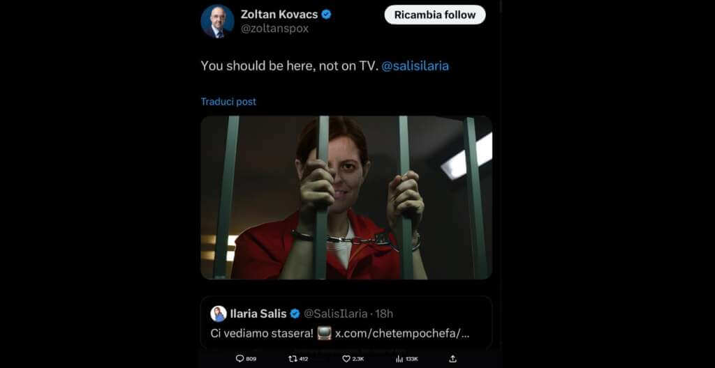 Galleria foto 'Ilaria Salis e il fotomontaggio su X: «Dovrebbe stare in carcere»' - foto 1