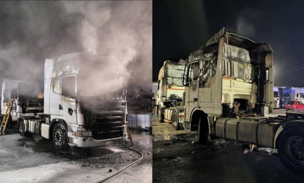 Altamura, a fuoco due camion in un autoparco: si indaga. L’intervento dei vigili del fuoco Altamura, a fuoco due camion in un autoparco: si indaga. L’intervento dei vigili del fuoco
