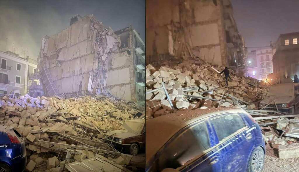 Galleria foto 'Paura a Bari, crolla un palazzo in via De Amicis: si scava tra le macerie per delle presunte vittime – VIDEO' - foto 1