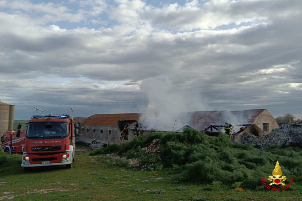 Galleria foto 'Incendio in un casolare nel Parco dell’Alta Murgia: intervengono i vigili del fuoco – FOTO' - foto 1