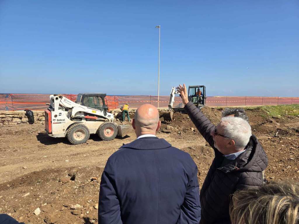 Bari, sopralluogo del sindaco sul cantiere per la riqualificazione del waterfront di San Cataldo – FOTO